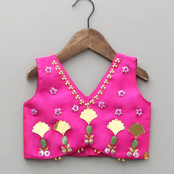 Sale Embellised Pink Top And Lehenga With Dupatta Ethnic Wear | Lehengas & Ghagras