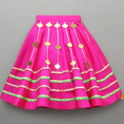 Sale Embellised Pink Top And Lehenga With Dupatta Ethnic Wear | Lehengas & Ghagras