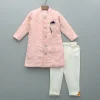 Outlet Embellished Pink Chanderi Sherwani And Pant BOY Indian Ethnic Wear | Sherwani Sets