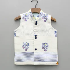 Outlet Embellished Printed Chanderi Jacket BOY Twinning Sets | Indian Ethnic Wear