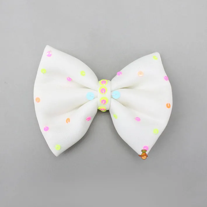 Outlet Embellished White Blazer Style Top With Pant And Bow Hairclip Dresses & Sets | Sets