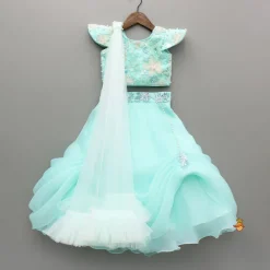 Discount Embroidered And Embellished Top And Lehenga With Dupatta Ethnic Wear | Lehengas & Ghagras