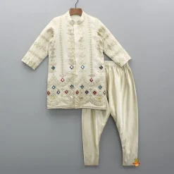 Discount Embroidered and Embellished Sherwani with Churidar BOY Twinning Sets | Indian Ethnic Wear