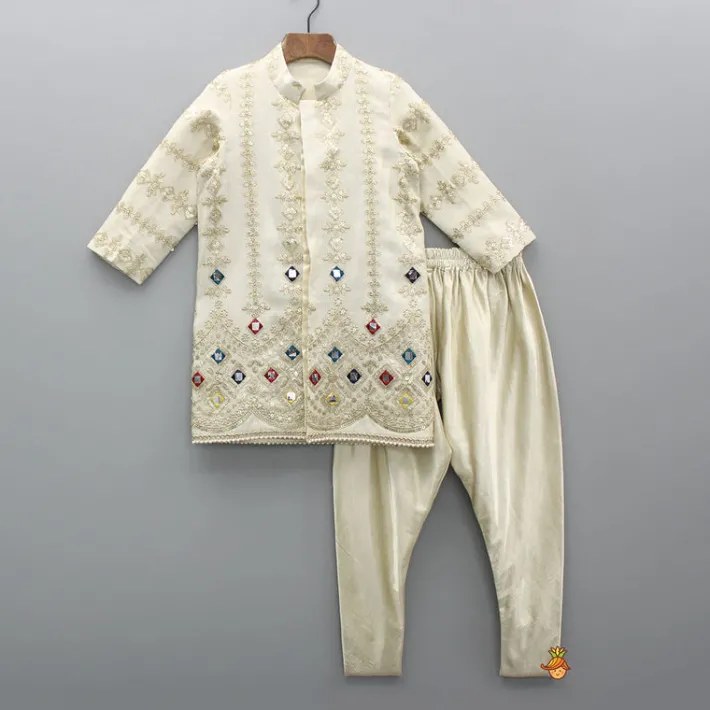 Discount Embroidered and Embellished Sherwani with Churidar BOY Twinning Sets | Indian Ethnic Wear