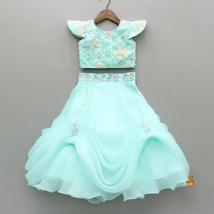Discount Embroidered And Embellished Top And Lehenga With Dupatta Ethnic Wear | Lehengas & Ghagras