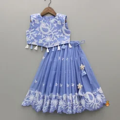 Online Embroidered And Embellished Top With Lehenga And Dupatta Ethnic Wear | Lehengas & Ghagras