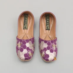 Outlet Embroidered And Embellished Wine Jutti BOY Shoes | Shoes