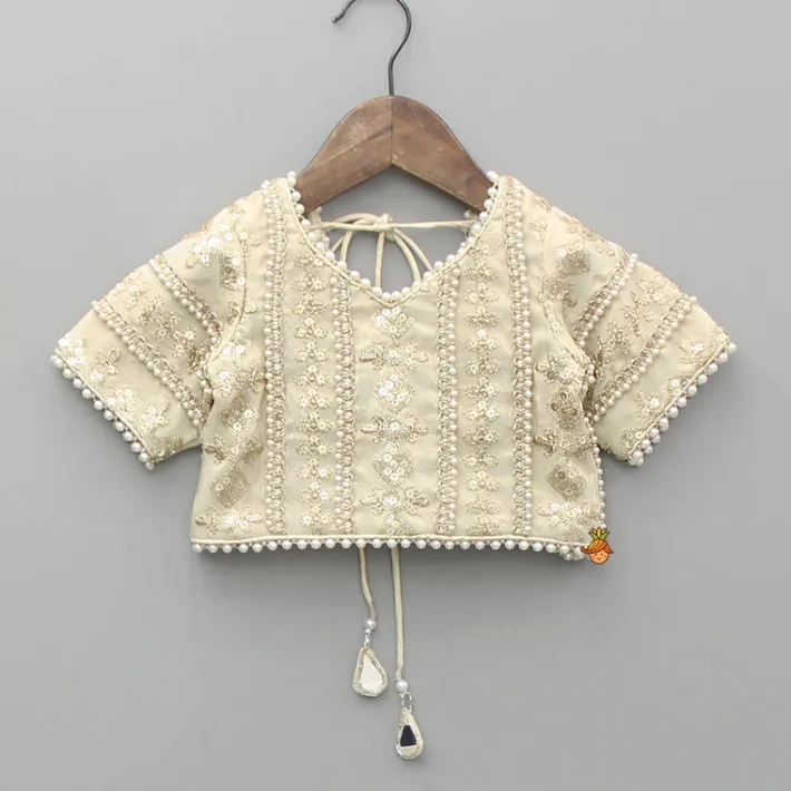 Clearance Embroidered And Embellished Top With Lehenga And Dupatta Twinning Sets | Ethnic Wear