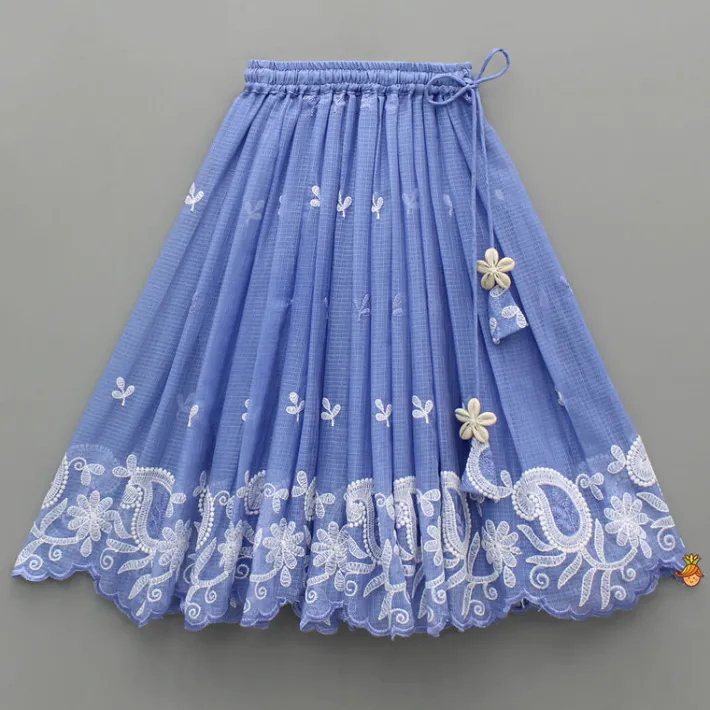 Online Embroidered And Embellished Top With Lehenga And Dupatta Ethnic Wear | Lehengas & Ghagras