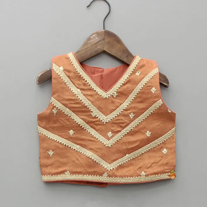 Hot Embroidered And Lace Work Top With Lehenga And Dupatta Ethnic Wear | Lehengas & Ghagras