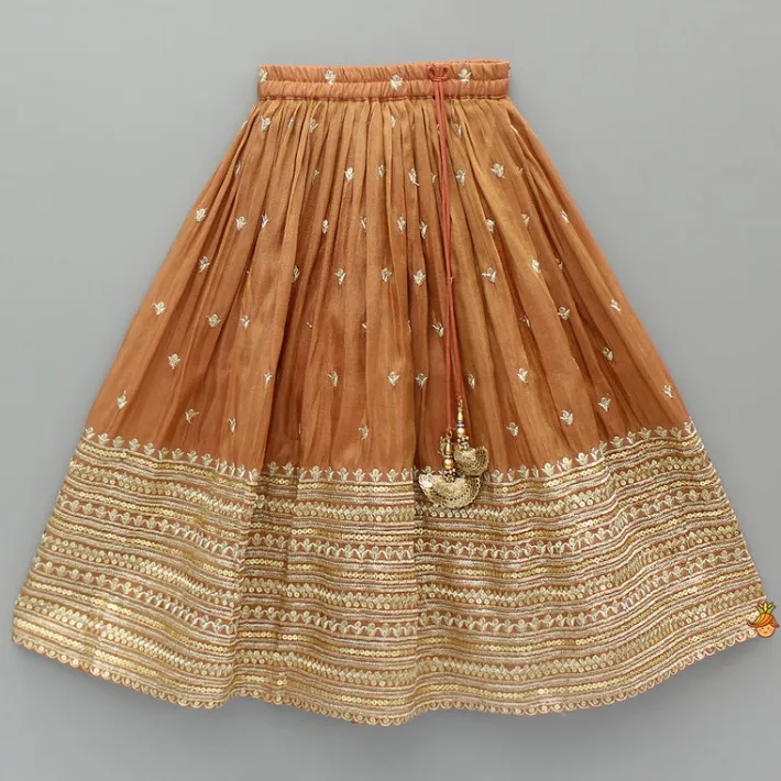 Hot Embroidered And Lace Work Top With Lehenga And Dupatta Ethnic Wear | Lehengas & Ghagras