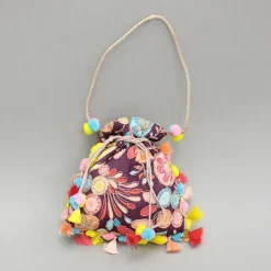 Hot Embroidered And Printed Wine Potli Bag Bags