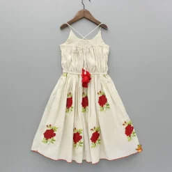Best Embroidered Beige Kurti With Beads And Smocking Work Ethnic Wear | Kurtis & Jumpsuits
