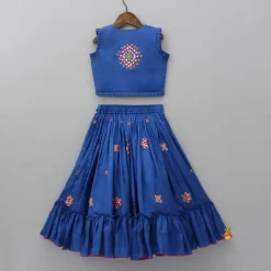Fashion Embroidered Blue Top And Flared Lehenga Ethnic Wear | Lehengas & Ghagras