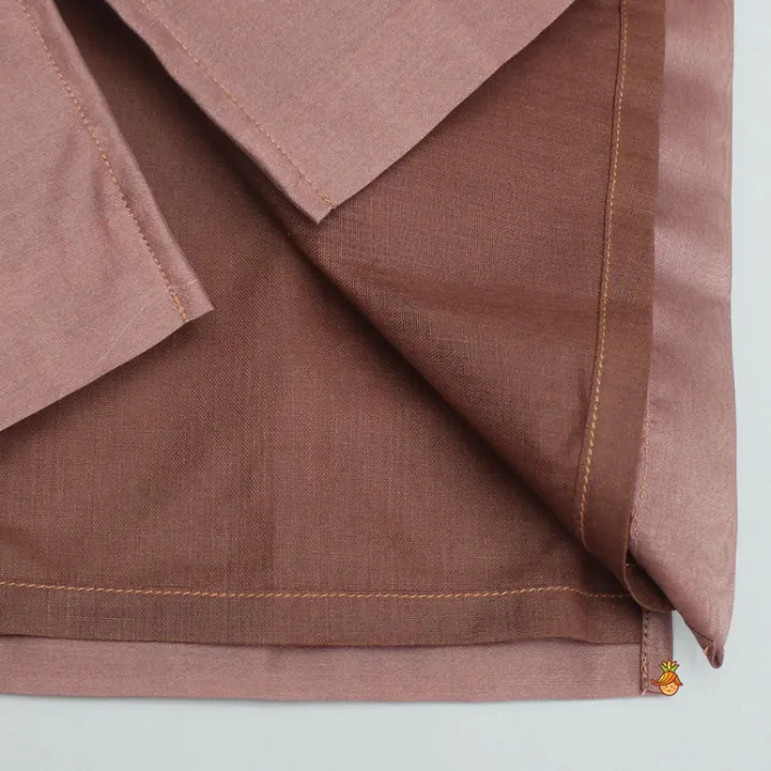 Sale Embroidered Brown Kurta And Pyjama BOY Indian Ethnic Wear | Ethnic Sets