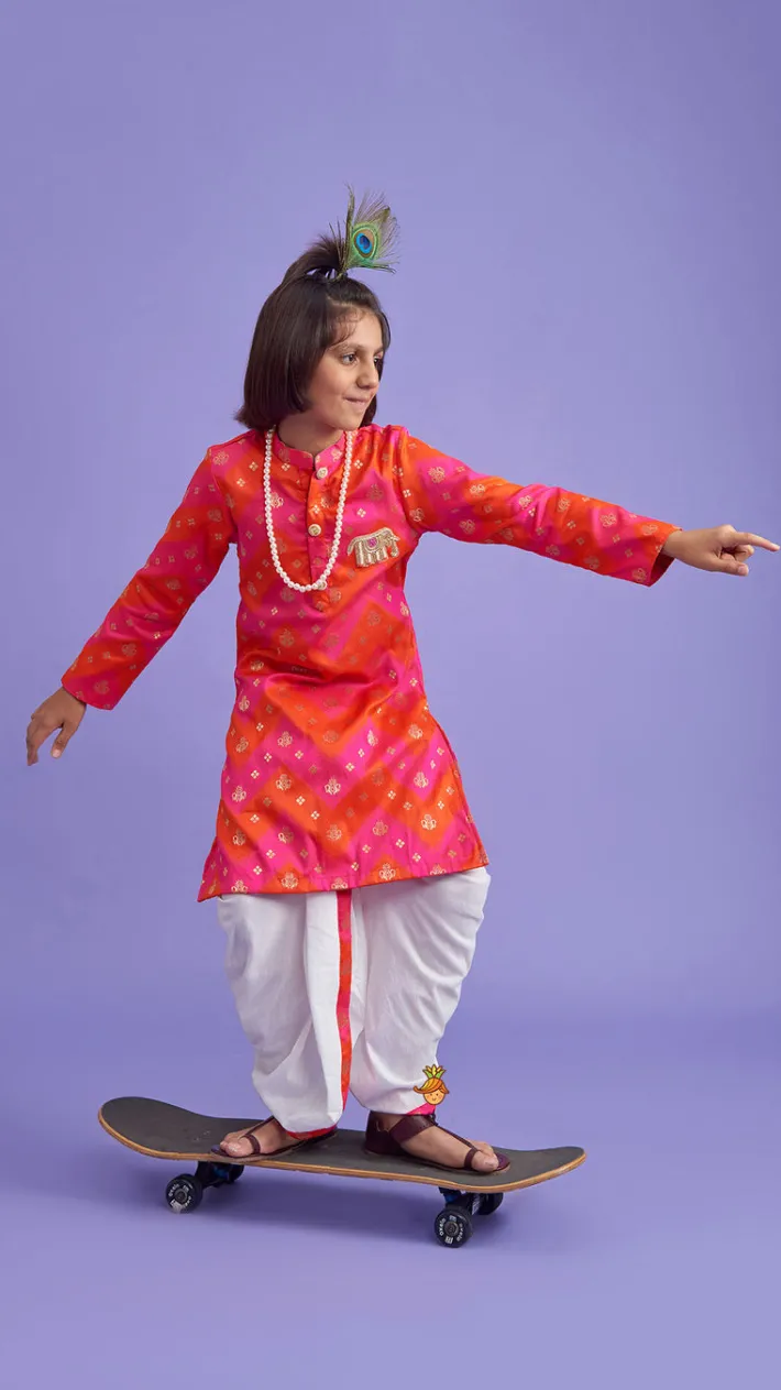 Sale Embroidered Dual Tone Kurta And Dhoti BOY Indian Ethnic Wear | Ethnic Sets
