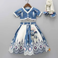 Discount Embroidered Dual Tone Stylish Top And Lehenga With Net Dupatta Ethnic Wear | Lehengas & Ghagras