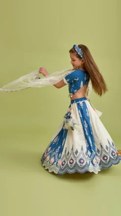 Discount Embroidered Dual Tone Stylish Top And Lehenga With Net Dupatta Ethnic Wear | Lehengas & Ghagras