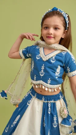 Discount Embroidered Dual Tone Stylish Top And Lehenga With Net Dupatta Ethnic Wear | Lehengas & Ghagras