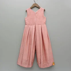 Outlet Embroidered Embellished Pink Jumpsuit Ethnic Wear
