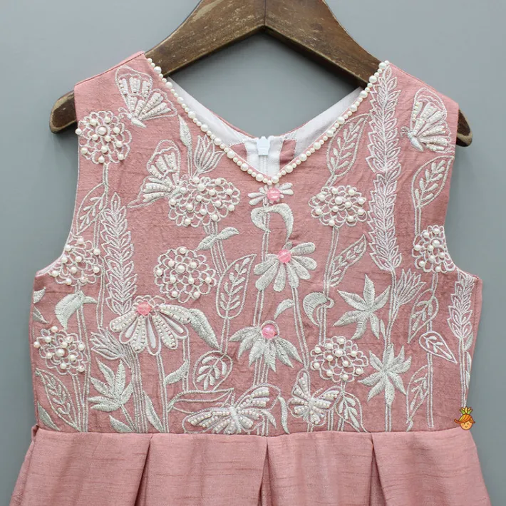 Outlet Embroidered Embellished Pink Jumpsuit Ethnic Wear