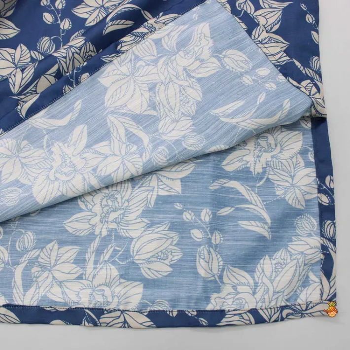 Hot Embroidered Front Placket Blue Kurta And Pyjama BOY Twinning Sets | Indian Ethnic Wear