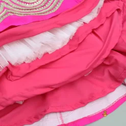 Online Embroidered Gota Lace Work Pink Anarkali With Attached Dupatta Ethnic Wear | Sarees & Anarkalis