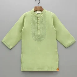 Clearance Embroidered Green Kurta And Pyjama BOY Indian Ethnic Wear | Ethnic Sets