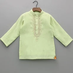 Fashion Embroidered Green Kurta And Pyjama BOY Indian Ethnic Wear | Ethnic Sets