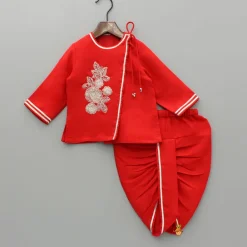 Fashion Embroidered Kurta And Dhoti With Cap And Booties BOY Baby Essentials | Infant Clothing