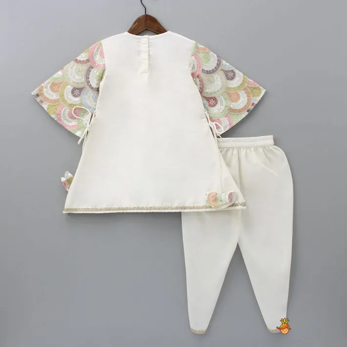 Outlet Embroidered Kurti And Tulip Dhoti With Net Dupatta Twinning Sets | Ethnic Wear