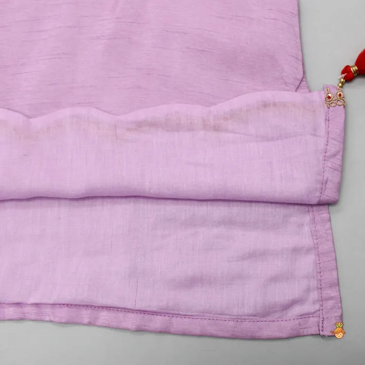 New Embroidered Lavender Kurti And Sharara Ethnic Wear | Palazzos & Shararas