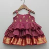 Sale Embroidered Maroon Strappy Layered Dress Ethnic Wear | Dresses & Sets