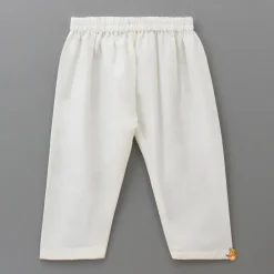 Online Embroidered Mustard Kurta And Off White Pyjama BOY Twinning Sets | Indian Ethnic Wear