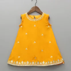 Sale Embroidered Mustard Kurti And Sharara Ethnic Wear | Palazzos & Shararas