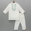 Fashion Embroidered Off White Kurta And Pyjama BOY Twinning Sets | Indian Ethnic Wear