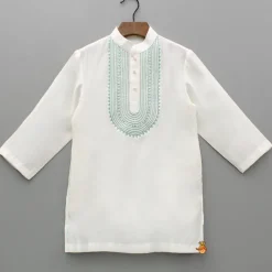 Fashion Embroidered Off White Kurta And Pyjama BOY Twinning Sets | Indian Ethnic Wear