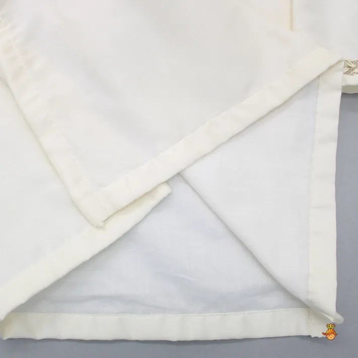 Outlet Embroidered Off White Kurta And Pyjama BOY Twinning Sets | Indian Ethnic Wear