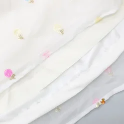 Hot Embroidered Off-White Top And Lehenga With Contrasting Pink Net Dupatta And Potli Bag Lehengas & Ghagras | Ethnic Wear