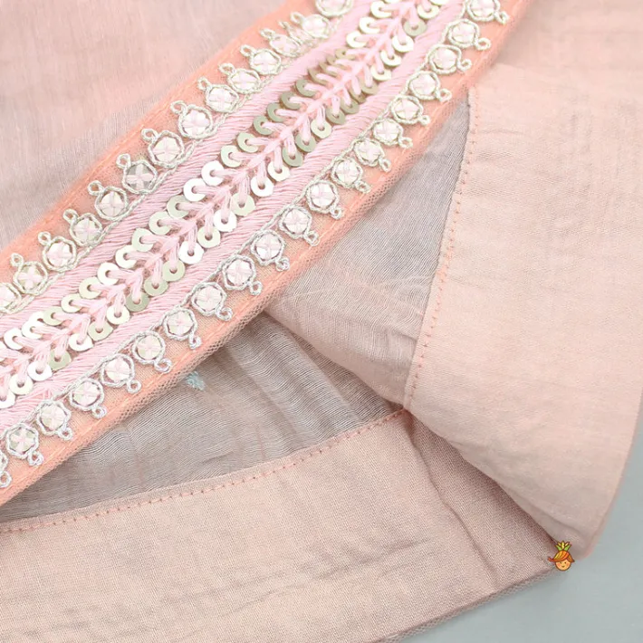 Outlet Embroidered One Shoulder Kurti With Flared Palazzo Ethnic Wear | Palazzos & Shararas