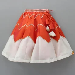New Embroidered Orange Top And Lehenga With Net Dupatta Ethnic Wear | Lehengas & Ghagras