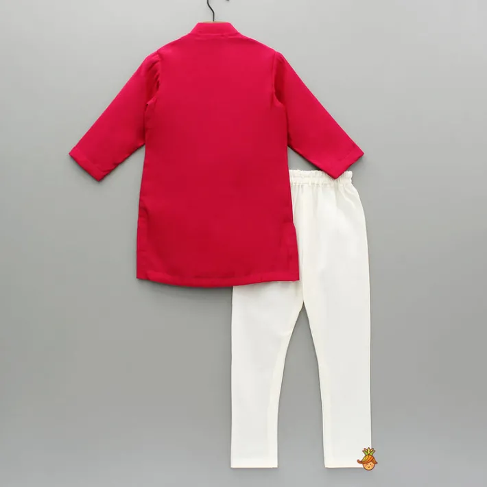 Clearance Embroidered Pink Kurta With Churidar BOY Indian Ethnic Wear | Ethnic Sets