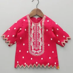 Best Embroidered Pink Kurti With Sharara And Dupatta Ethnic Wear | Palazzos & Shararas
