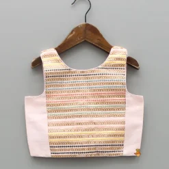 Outlet Embroidered Pink Top And Flared Palazzo Ethnic Wear | Palazzos & Shararas