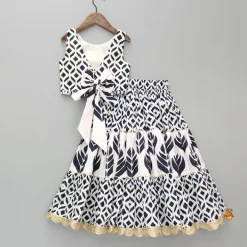 Online Embroidered Printed Top And Pleated Lehenga with Matching Hairband Ethnic Wear | Lehengas & Ghagras