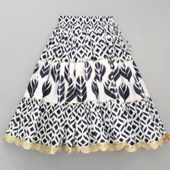 Online Embroidered Printed Top And Pleated Lehenga with Matching Hairband Ethnic Wear | Lehengas & Ghagras