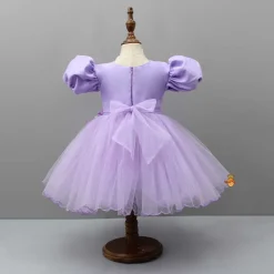 Hot Embroidered Puff sleeves Purple Dress Dresses & Sets | Dresses