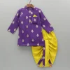 Hot Embroidered Purple Kurta And Mustard Dhoti BOY Indian Ethnic Wear | Ethnic Sets
