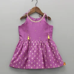 Discount Embroidered Purple Strappy Kurti And Sharara With Dupatta Ethnic Wear | Palazzos & Shararas