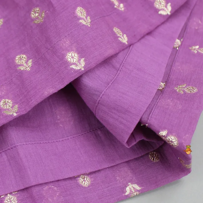 Discount Embroidered Purple Strappy Kurti And Sharara With Dupatta Ethnic Wear | Palazzos & Shararas